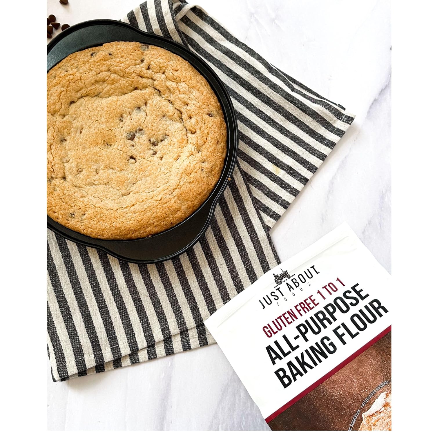 Just About Foods All Purpose Flour Gluten-Free, New Improved Formula, All-Purpose 1:1 Substitute for Wheat Flour, Kosher Certified, 3 lbs Bag for Baking Cookies, Cakes, Muffins and More
