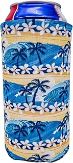 Waves Tropical Beach Pattern 24 oz. Can Coolie (1)