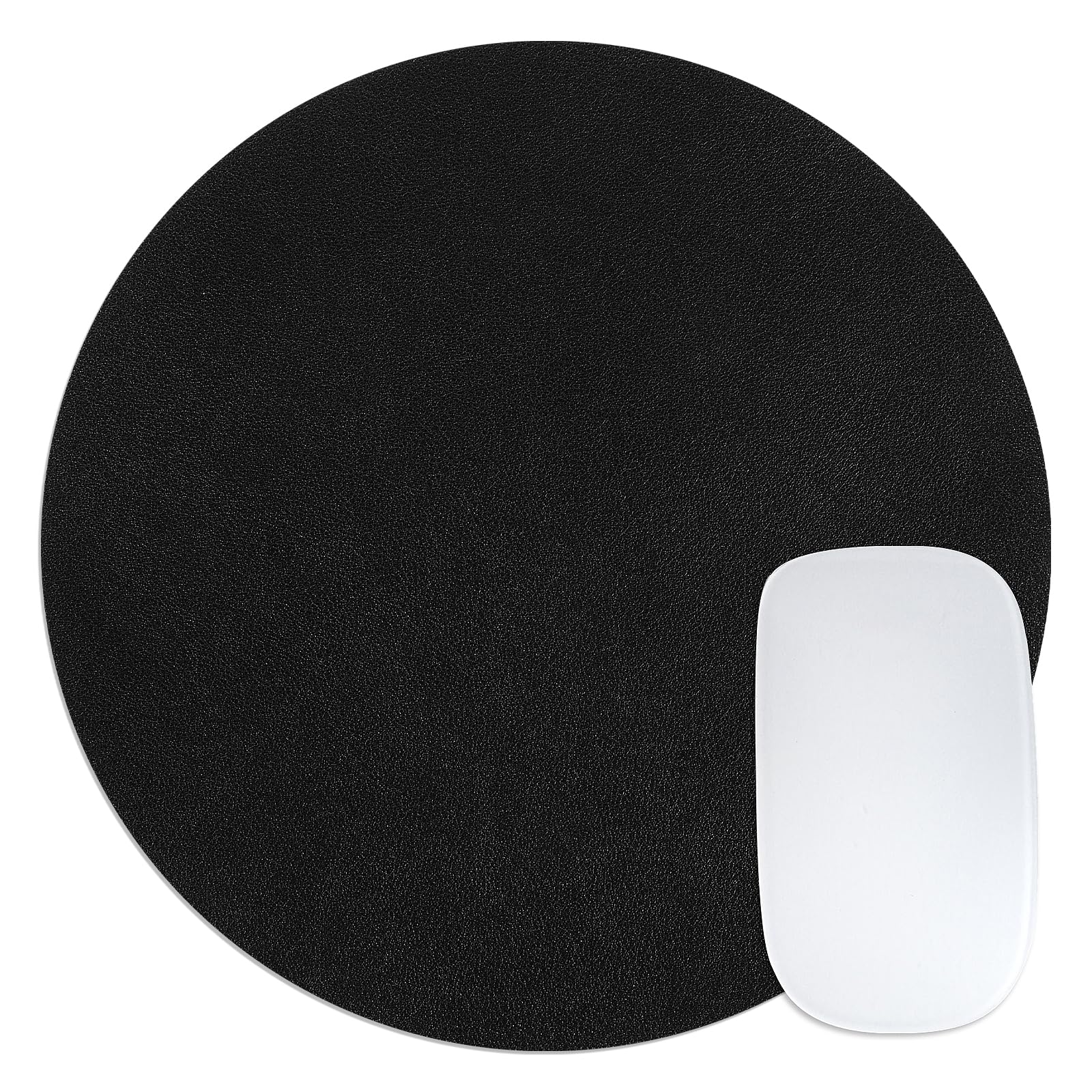 Dimeho Small Mouse Pad Mini Mousepad Portable Travel Mouse Mat Waterproof Computer Mouse Mat for Laptop Computer Wireless Mouse Keyboard Office Home, Non-Slip Rubber Base 5.9x7.5Inch (Black-round)