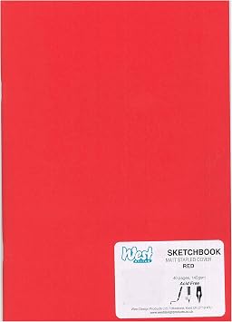 West 262657 A3 140 GSM Laminated Sketchbook - Red