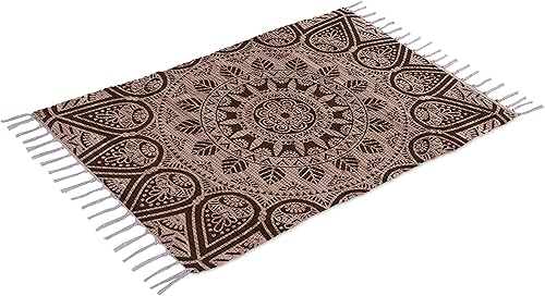 Miniatura 98 de Alfombra de trapo de algodón, 24 x 36 pulgadas, multicolor, tejida a mano, lavable y reversible, para sala de estar, cocina, entrada, con borlas