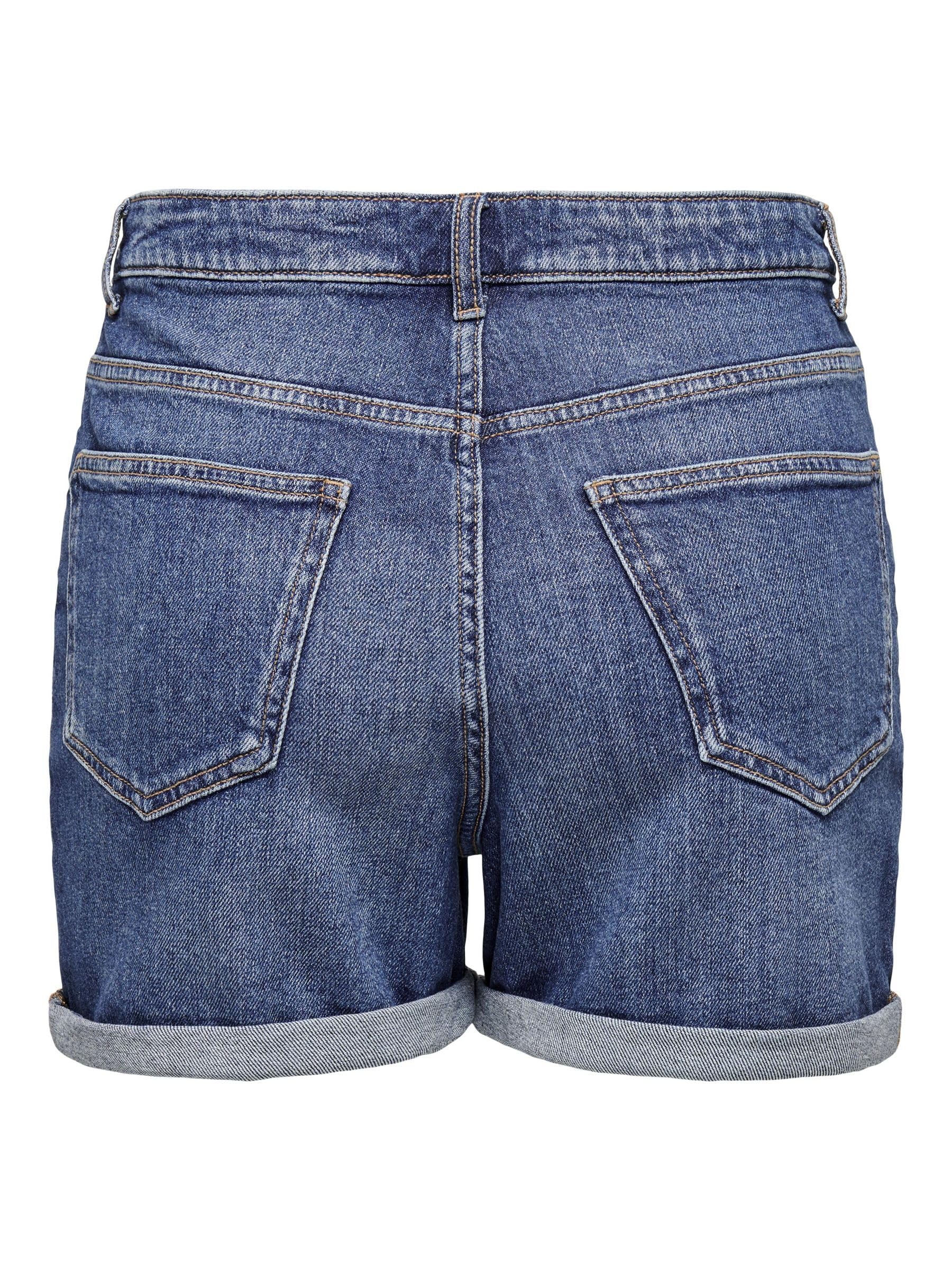 ONLY Pantalones Cortos de Mezclilla de Cintura Alta para Mujer de la Marca, cómodos para el Verano.
