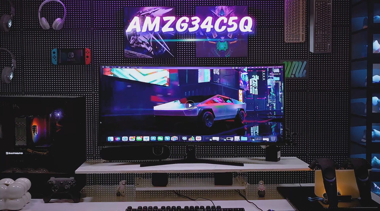 Amzfast 34 Inch Ultrawide Curved Gaming Monitor, 3440x1440 WQHD