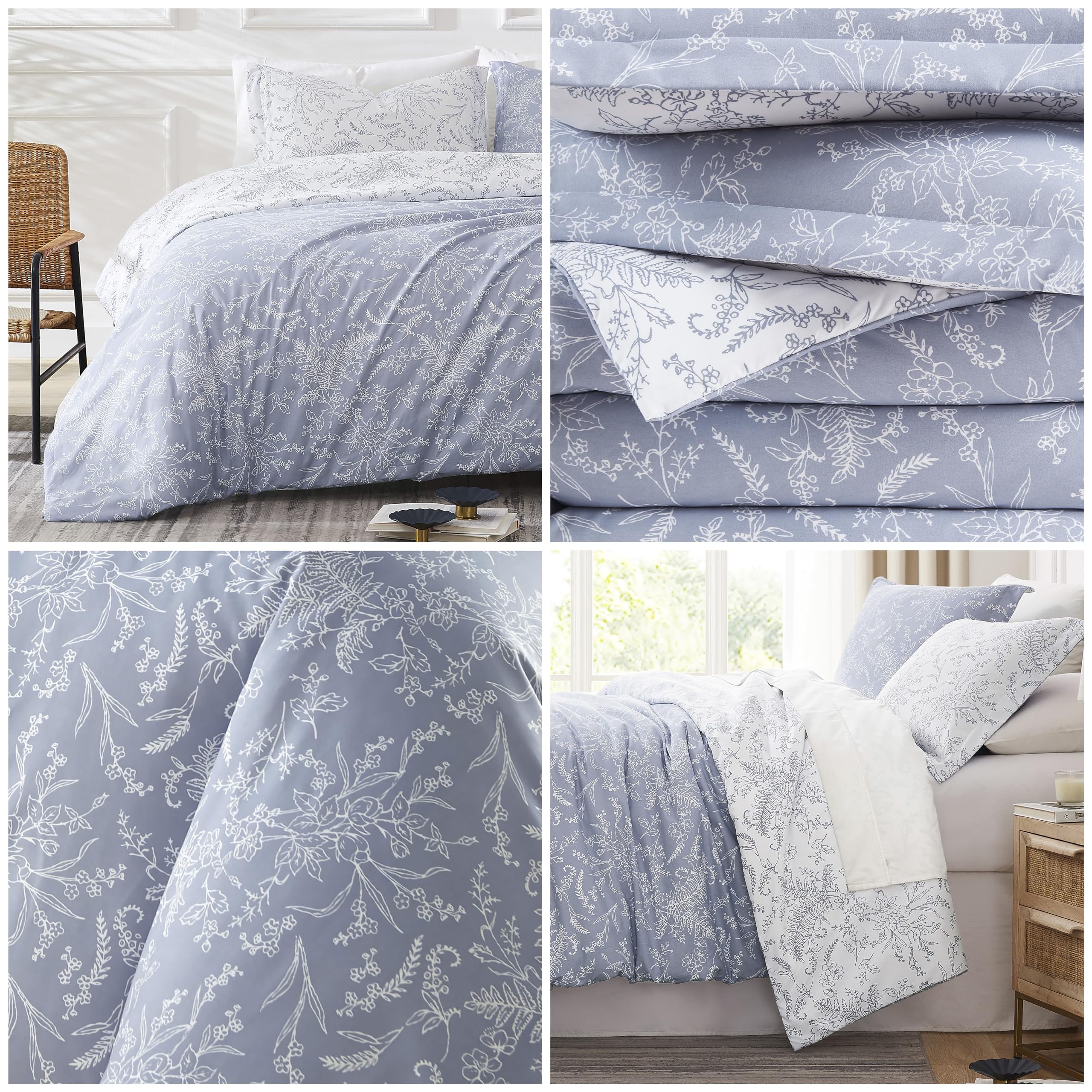 Southshore Fine Living, Inc. Kilim Collection - Set copripiumino oversize per letto matrimoniale, con stampa patchwork, 3 pezzi, con due federe