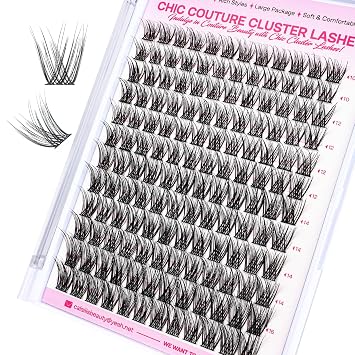 POPUP Lash Clusters Cluster Eyelash Extensions 144Pcs D Curl Natural Wispy Eyelash Clusters Mega Volume Reusable Individual Lashes Super Thin Band and Soft CDD11, 10-16MIX