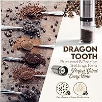 Vista 8 de Molinillo de café manual con capacidad de 1.13 oz, molinillo de café cónico de acero inoxidable, molinillo manual de café expreso con ajustes