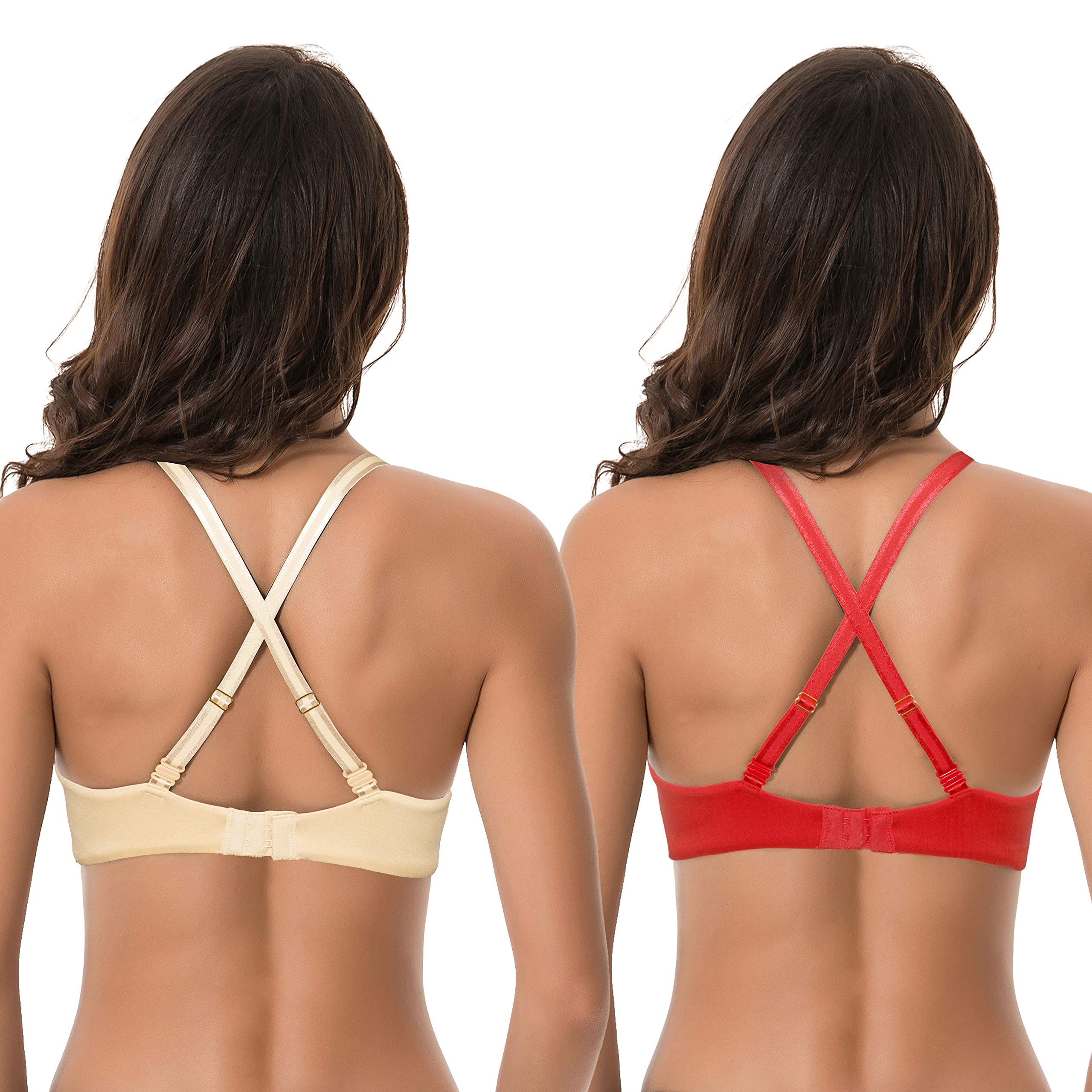 Curve Muse Reggiseno Push up, Opaque (Pacco da 2) Donna | Coppe modellate per sollevamento e modellamento, comfort quotidiano traspirante, vestibilità comoda per tutto il giorno
