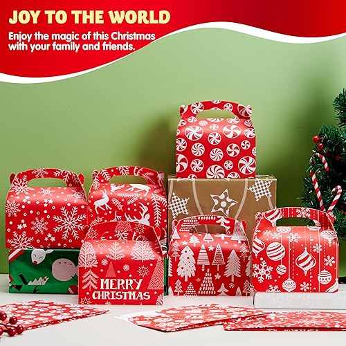 Miniatura 7 de JOYIN 24 cajas de envoltura de regalo de Navidad 3D para regalos de Navidad, cajas de papel de regalo, suministros de fiesta, cajas de envoltura de