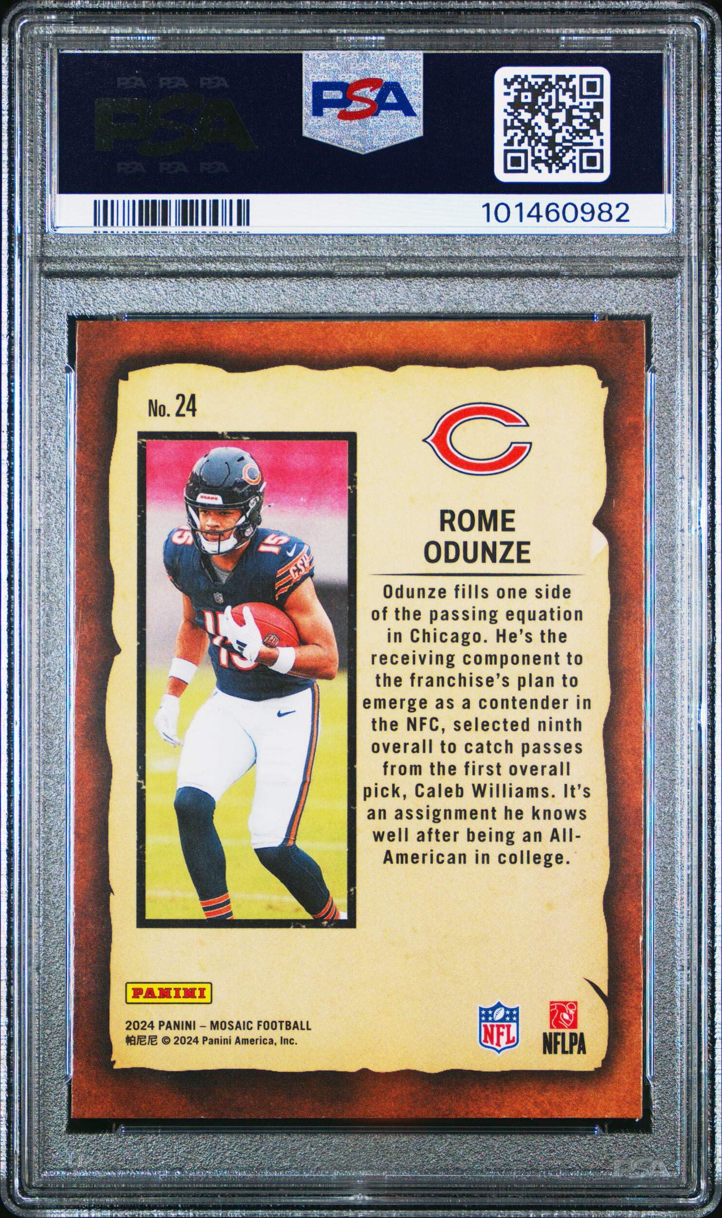 Amazon.com: Graded 2024 Panini Mosaic Rome Odunze #24