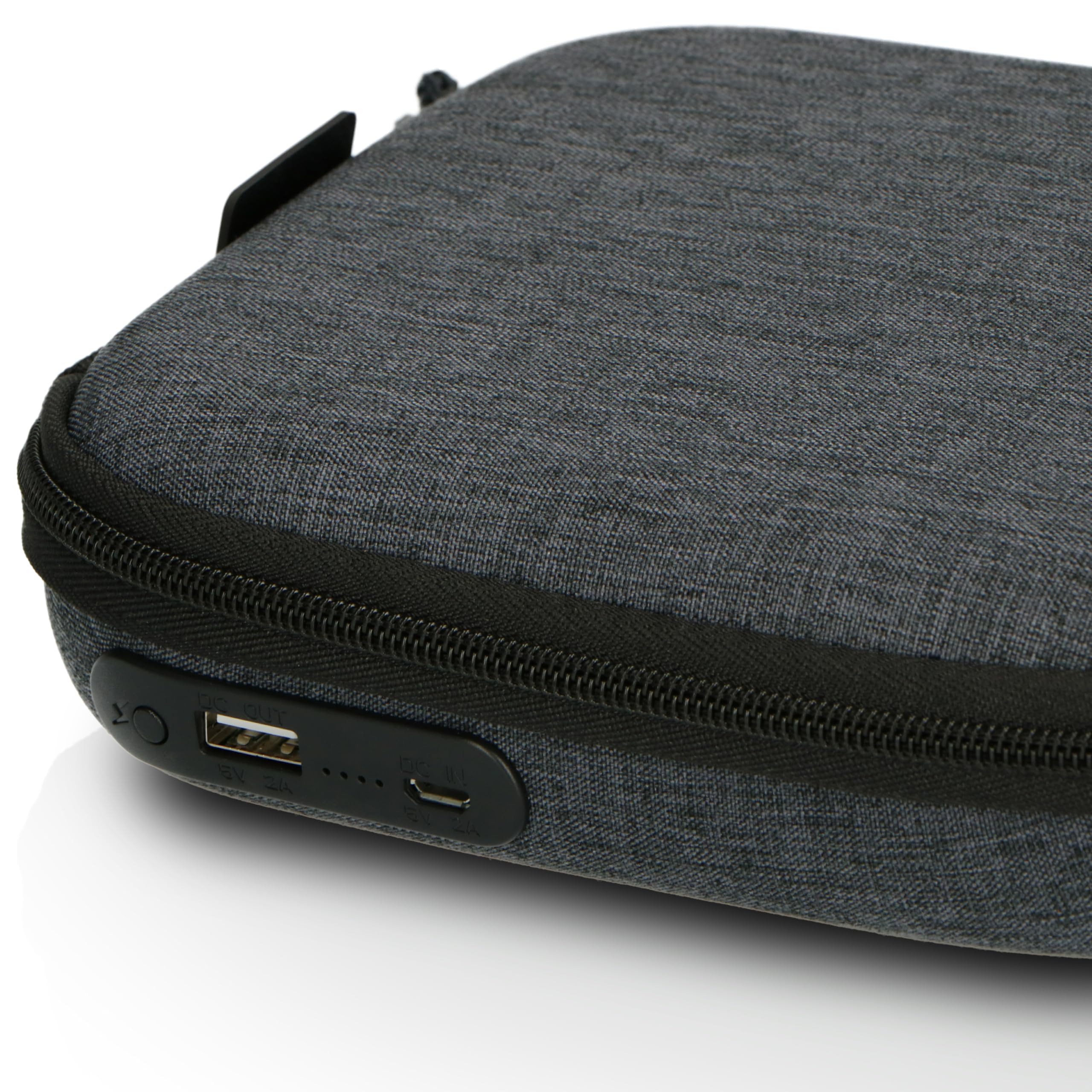 Lenco CD-500 Discman mit Bluetooth, DAB+, Anti-Shock & Akku + PBC-50 Etui mit integrierter 5000mAh Powerbank, USB-Ladefunktion, Micro-USB-Kabel & Schutz für unterwegs – Schwarz/Grau