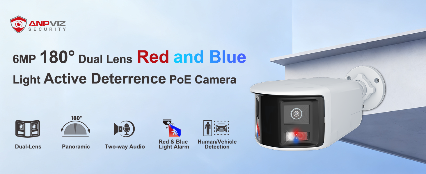 Amazon.com : Anpviz 180° 6MP Dual Lens Security Camera, 180 Degree