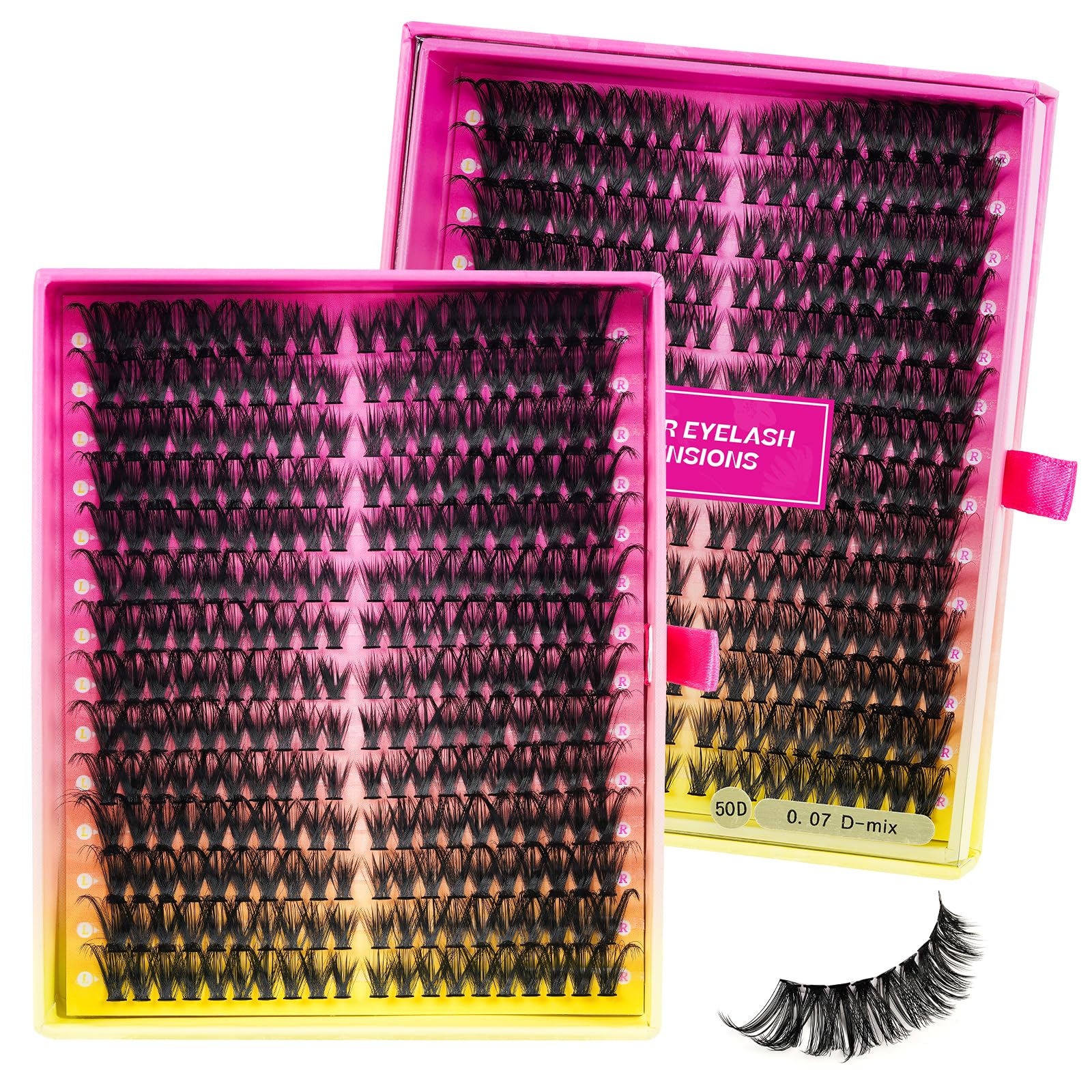 Extension Ciglia 280 Pezzi Ciglissime Lash Cluster,Ciuffi Ciglia Finte Naturali,Fake Eyelashes, Ciglia Singole 40D D Curl Diy Eyelash Extension,Ciuffetti Extension Ciglia(40D, 9-18mm Mix)
