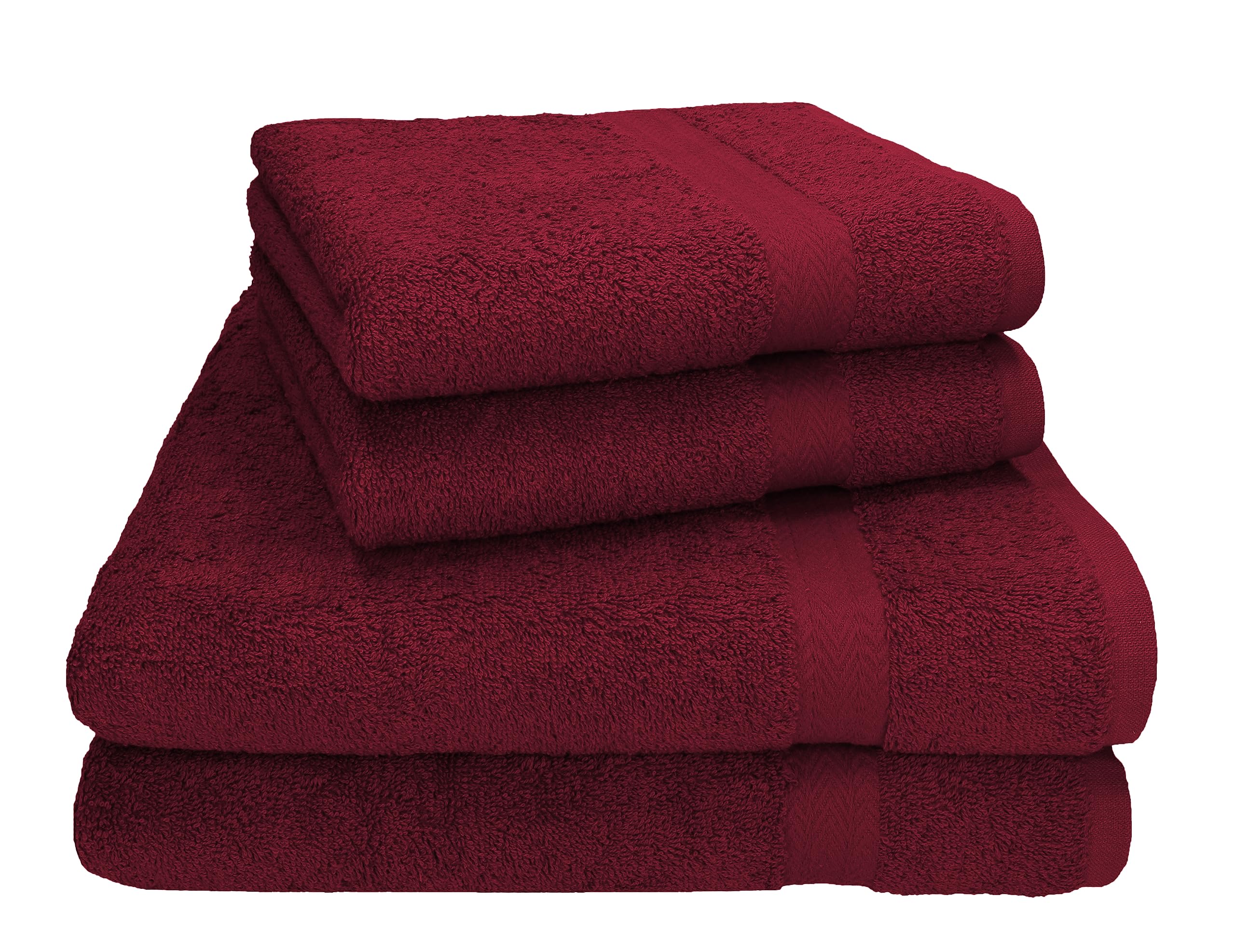 Betz Premium Set Van 4 Strandhanddoeken & Badhanddoeken 70x140 Cm - Zacht 100% Katoen In Robijnrood