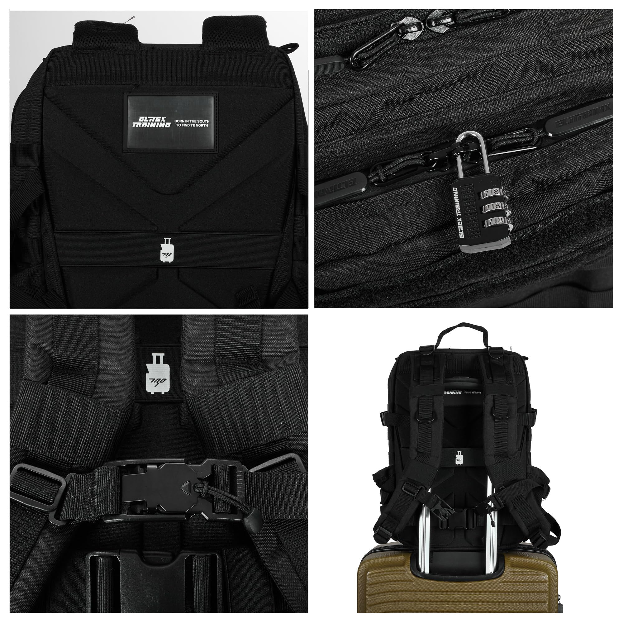 ELITRAINX Zaino tattico militare impermeabile 25 litri per sport, cabina di aereo, palestra, attività all'aperto, cross training di ELITEX TRAINING