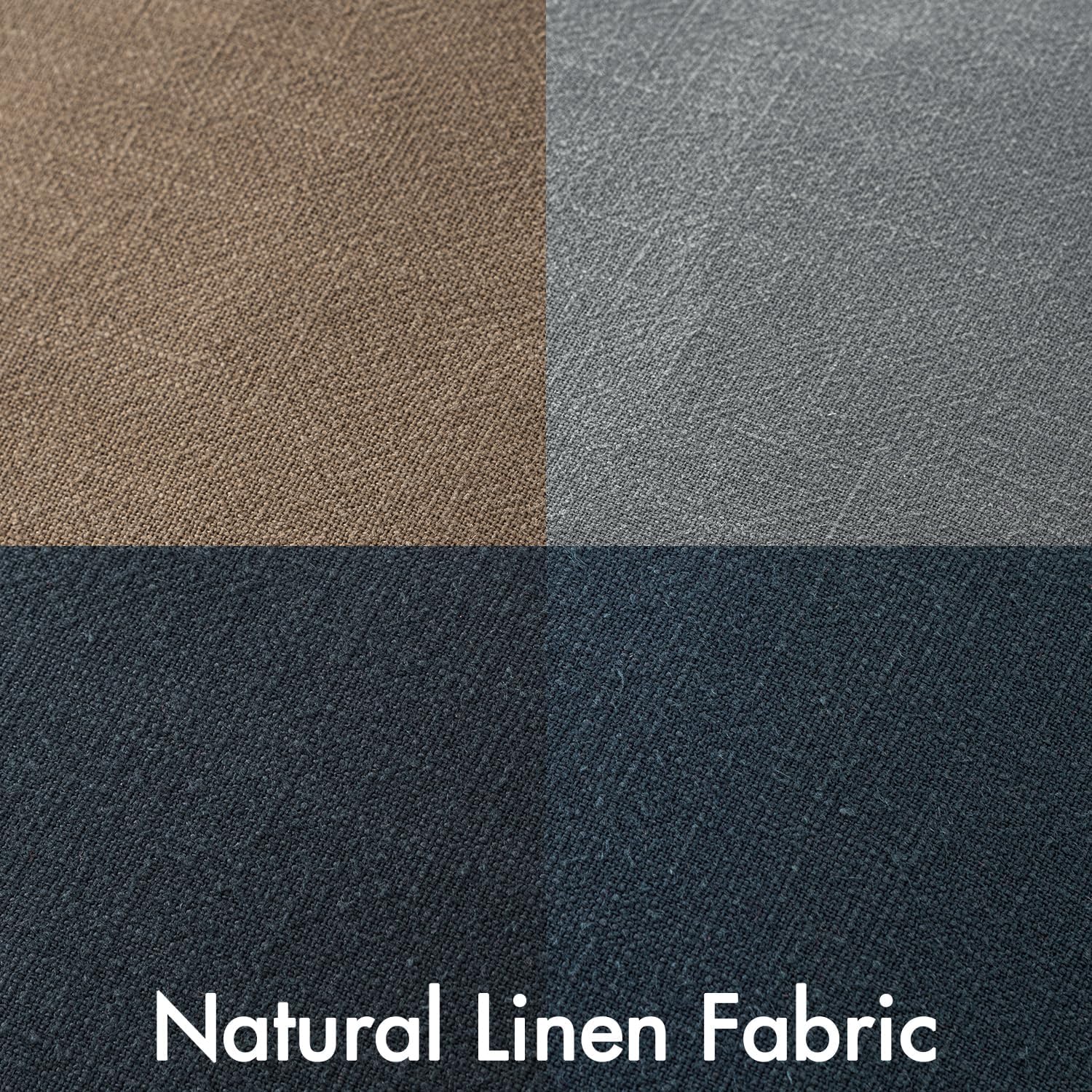 MIULEE Neutral Navy Linen Pillow Covers Pack of 4 Decorative Natural Throw Pillow Covers Soft Accent Boho Farmhouse Couch Pillowcases Coastal Home Decor for Living Room Bed Sofa 18x18 Inch - Image 2