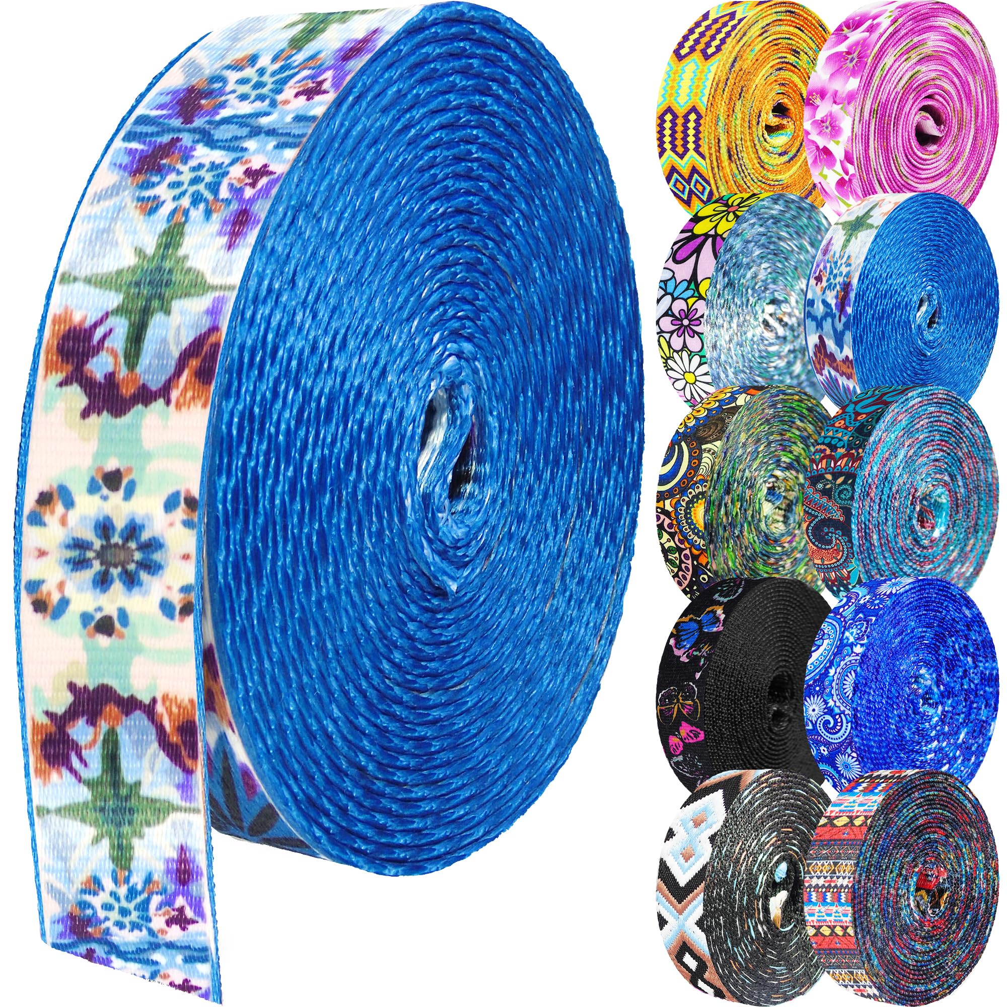 Grosun 1.5 inch Patterned Nylon Webbing Belt Webbing Straps Purse Straps Backpack Straps Nylon Belt