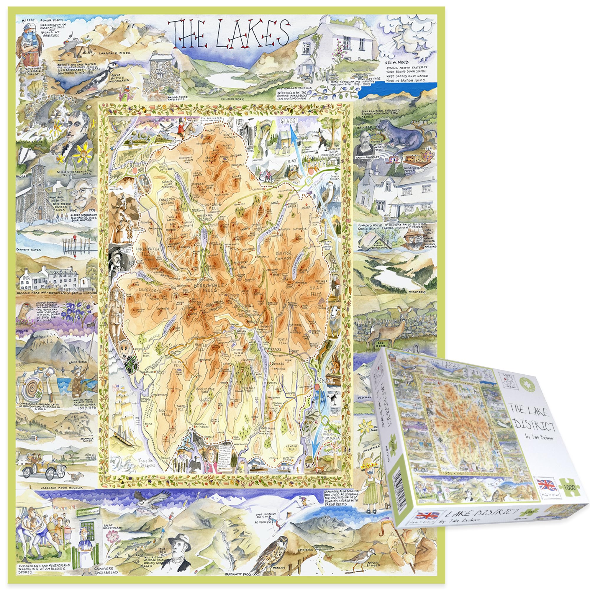1000 Piece Jigsaw Puzzle - The Lake District By Tim Bulmer - Comical 1000 Piece
