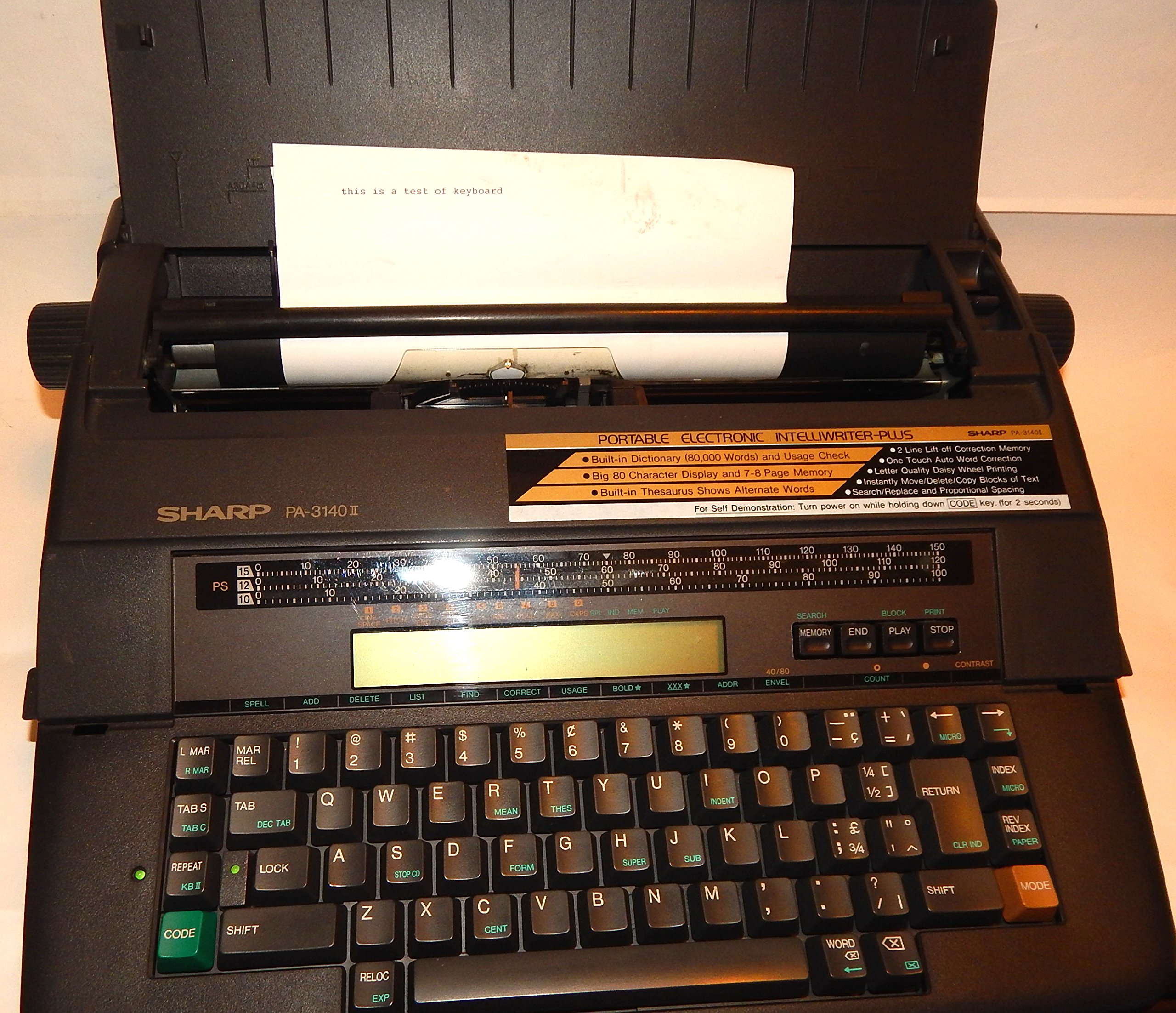 Sharp Electric Typewriter PA 3140