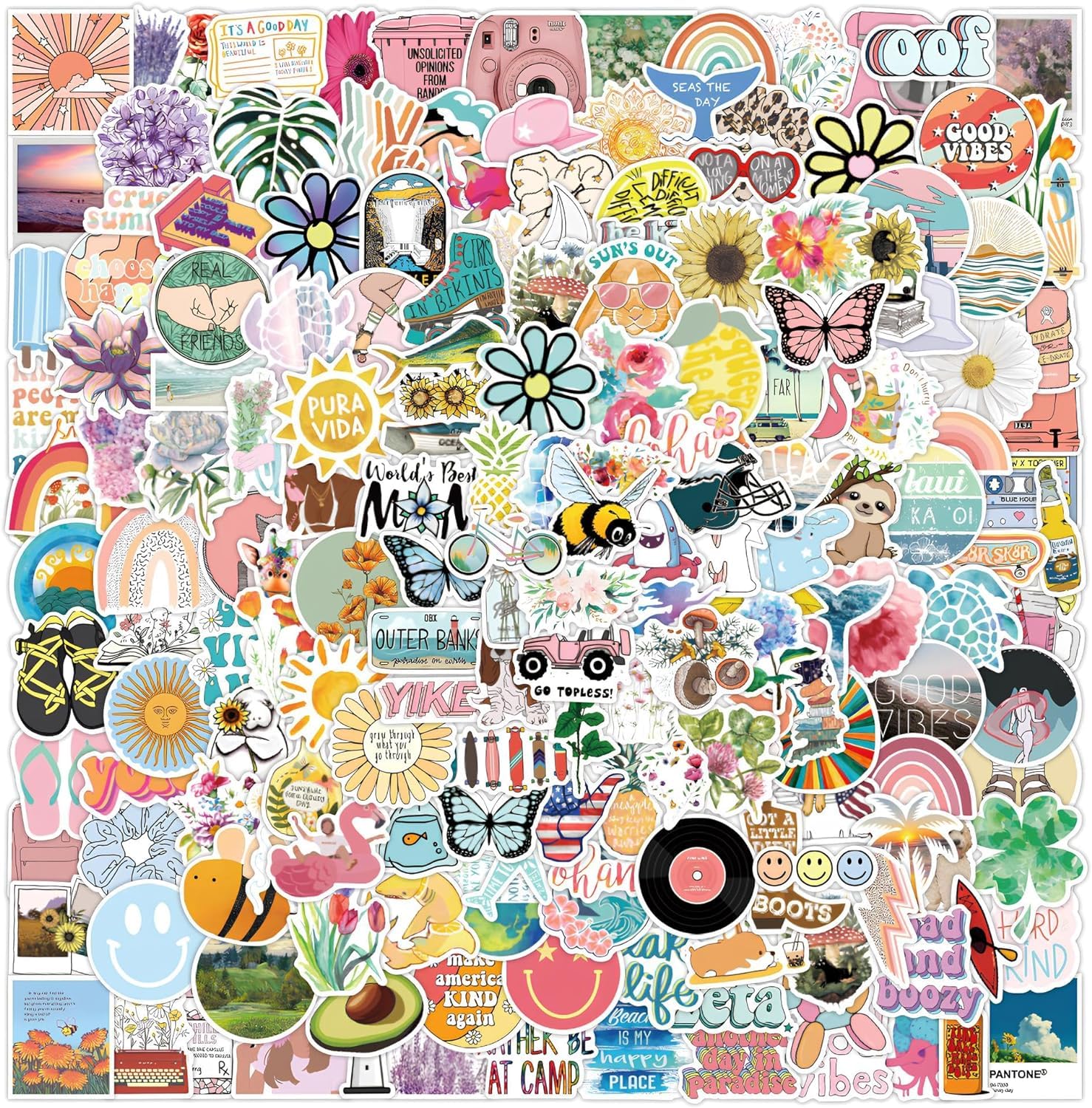 Ethel Girls Cute-200Pcs 200Pcs Cute Waterproof Vinyl Stickers For Kids - Water Bottle, Laptop & Skateboard - Aesthetic Durable Sticker Pack For Teens, Students - Ideal Classroom Prizes