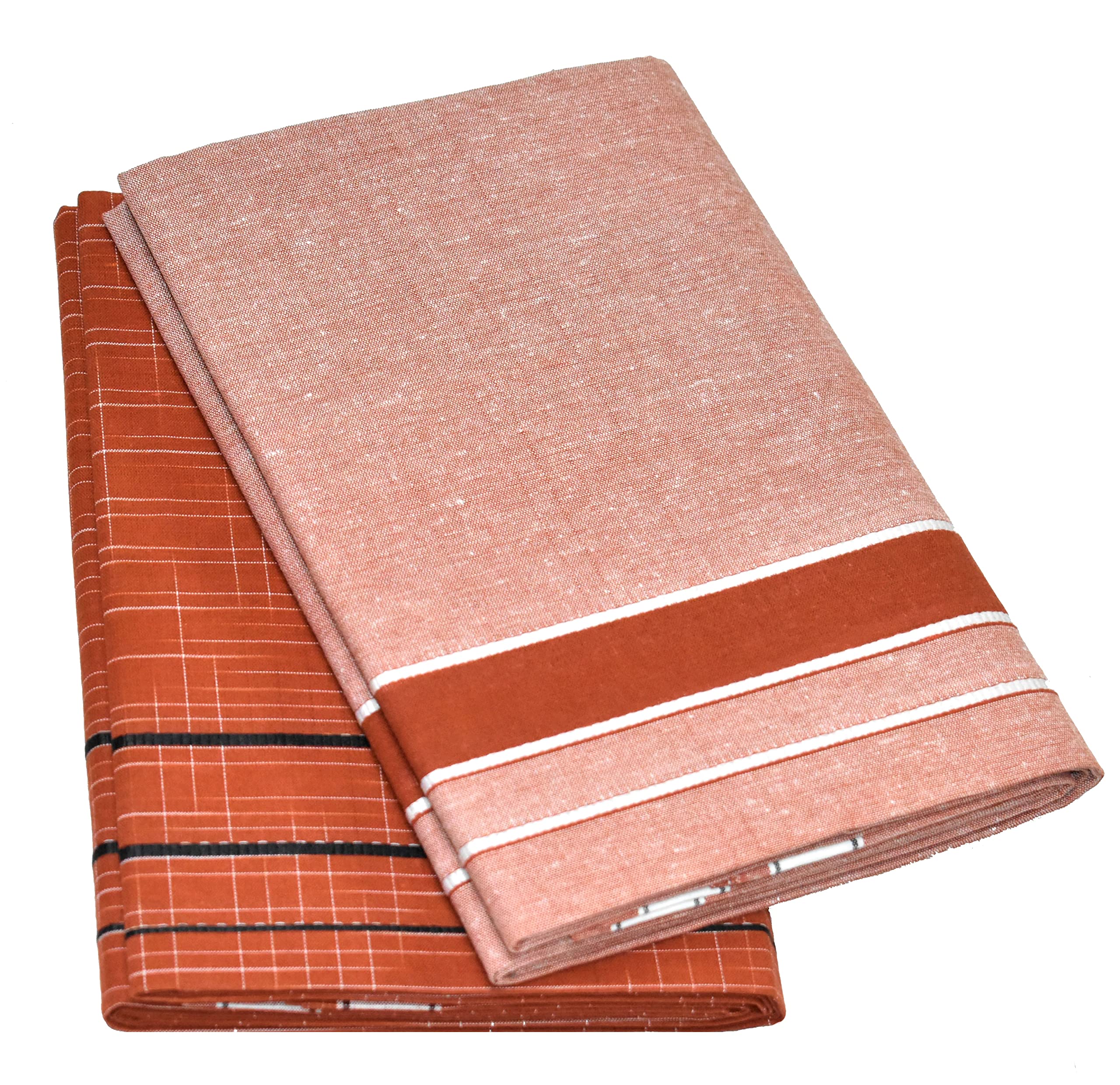 TUNI MANI Men's Cotton Dhoti/Kerala Style Dhoti, 2.0meter (Pack of 2)