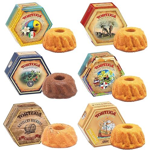 TORTUGA Provenance Paquete variado de pastel de ron 4 onzas Caja de 48 Regalo gourmet para cesta de regalo de alimentos, cesta de regalo de