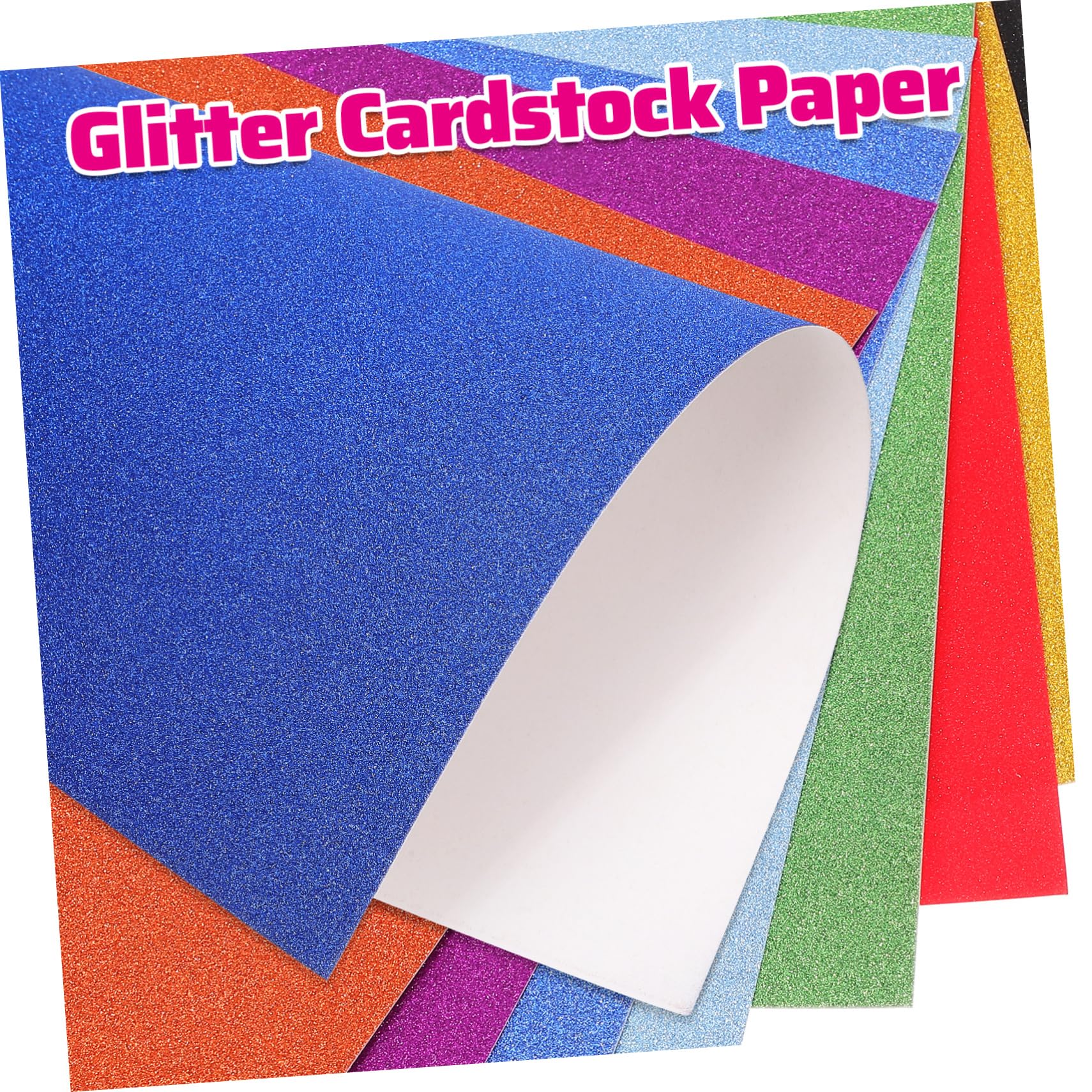 Cartoncino Glitterato 60 Fogli Misti, Cartoncino 250g | Facile da Incollare, Facile da Piegare, Resistente allo Sbiadimento, Resistente Agli Strappi Colore Casuale