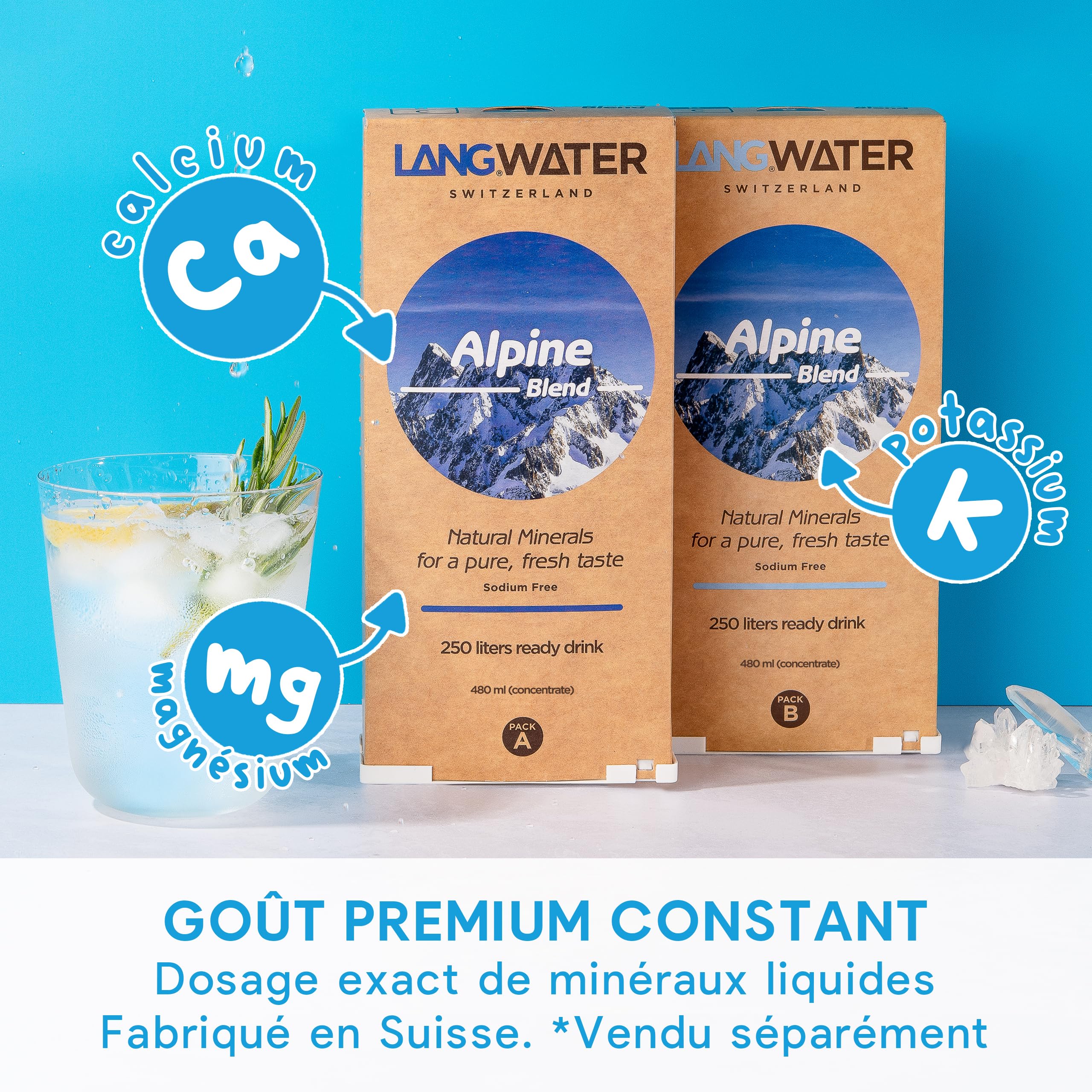 LANGWATER Purificateur d'eau & Mineralisation TheWell2 - Filtration eau potable avec Osmose Inverse, UV et Ajout de Minéraux (packs vendu séparément) - Distributeur Eau Chaude - Sans installation