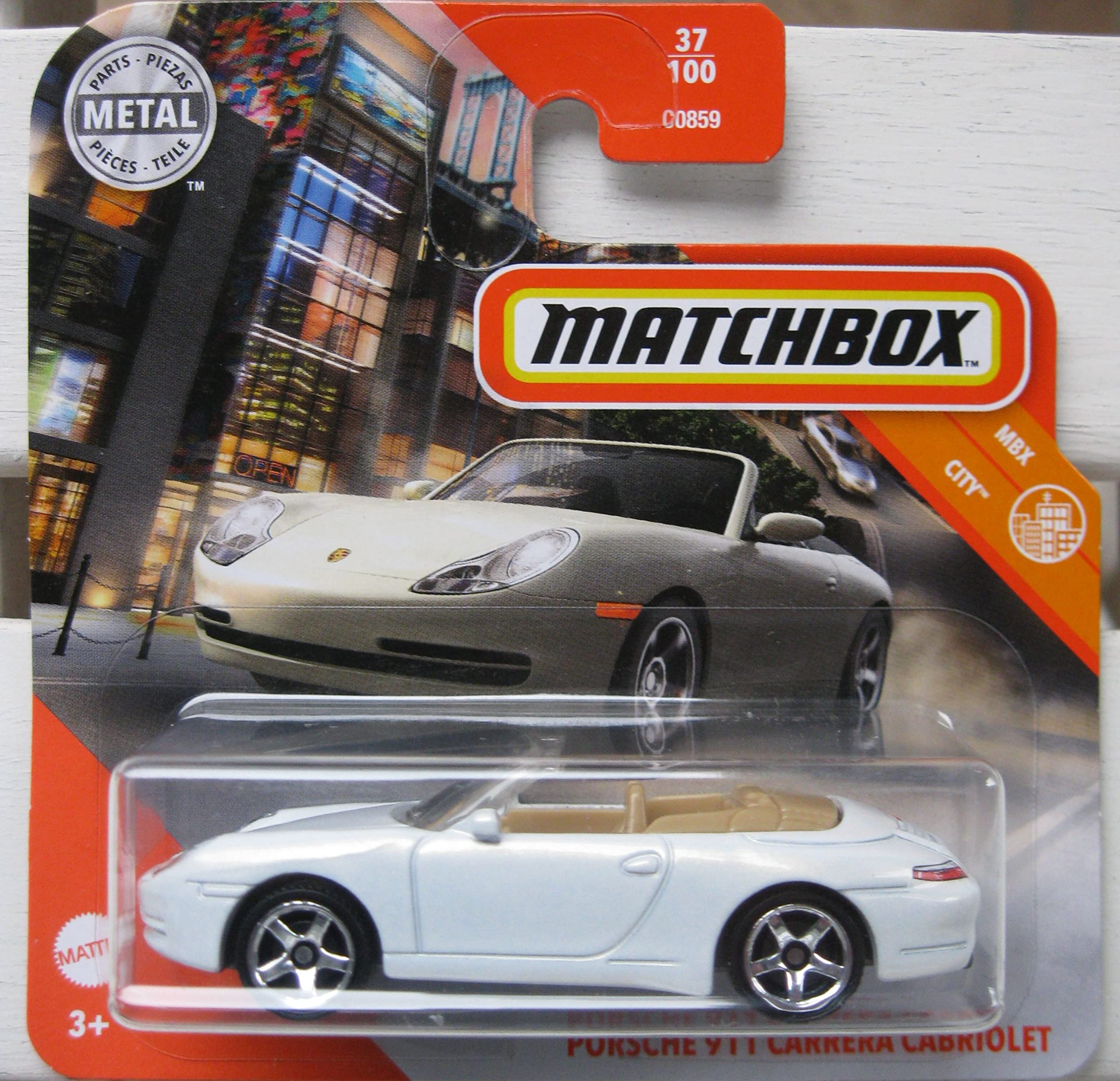 Matchbox MBX - Porsche 911 Carrera Cabriolet - White - GKM56 - Short Card - 2020
