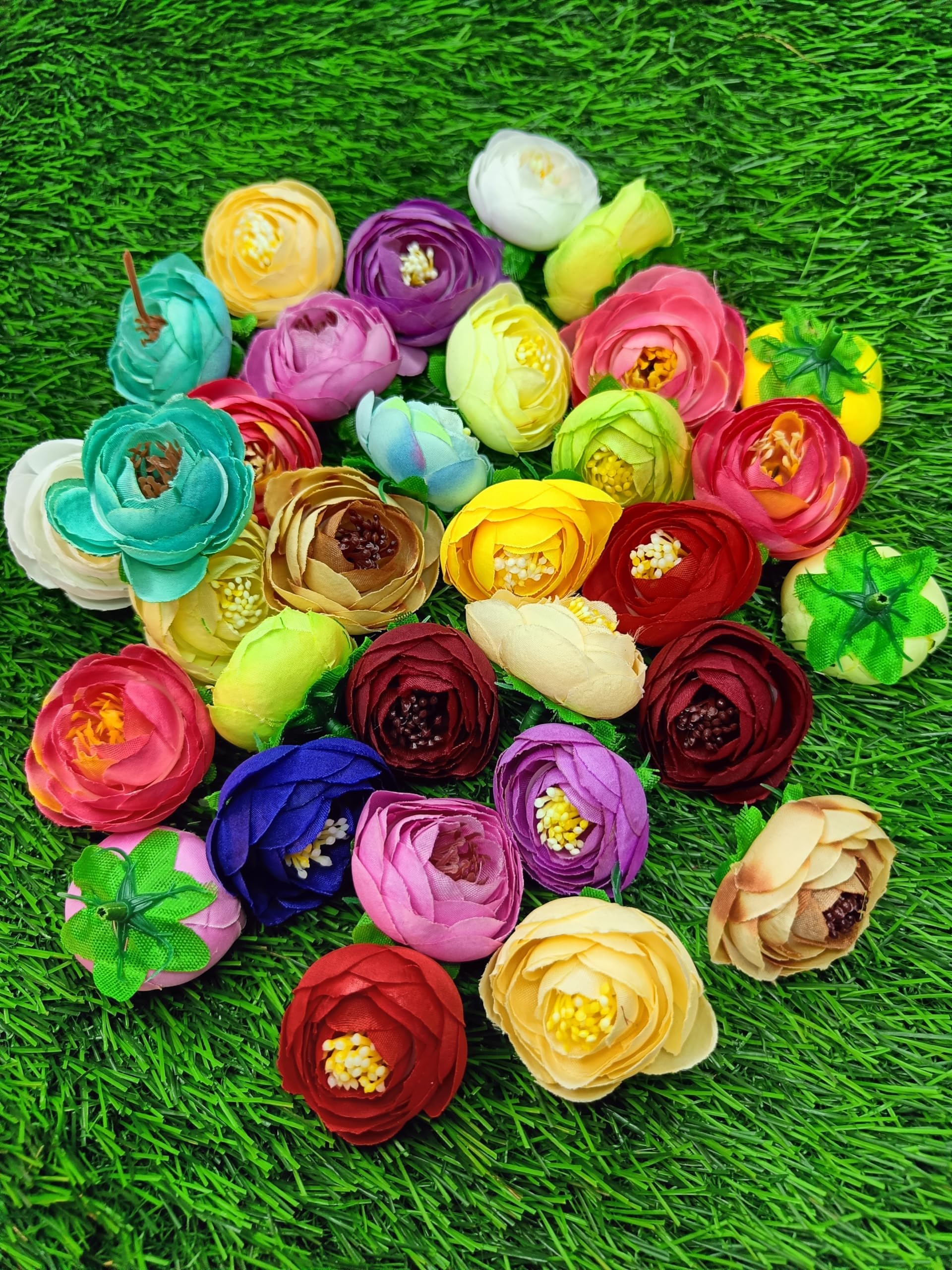 VRB Dec™ 12 Pcs Artificial Pheony/Dahlia/Rose Flowers Fake Water Floating Flowers for Pooja Thali, Festival and Events, Home Decor,Diwali Decoration Items and DIY(Multicolor) (Small Pheony - 12 Pcs)