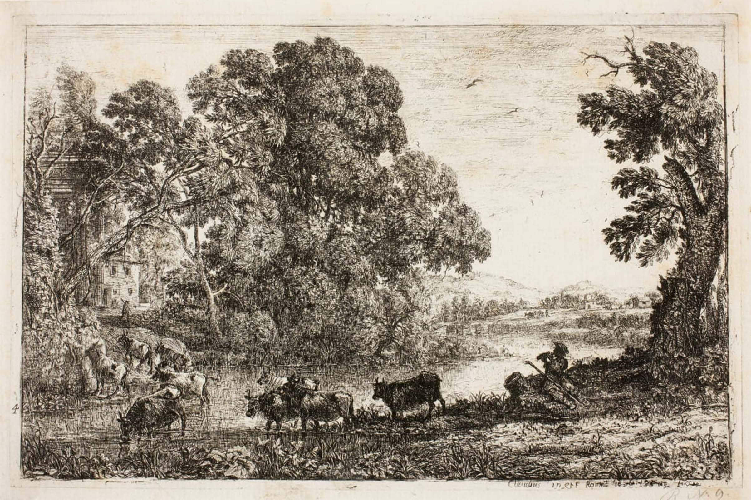 ARTXLXXBN Famous Print Painting Colorful Art Print the Cowherd by Claude Lorrain Canvas Art Decorations for Home Decor 60x90cm