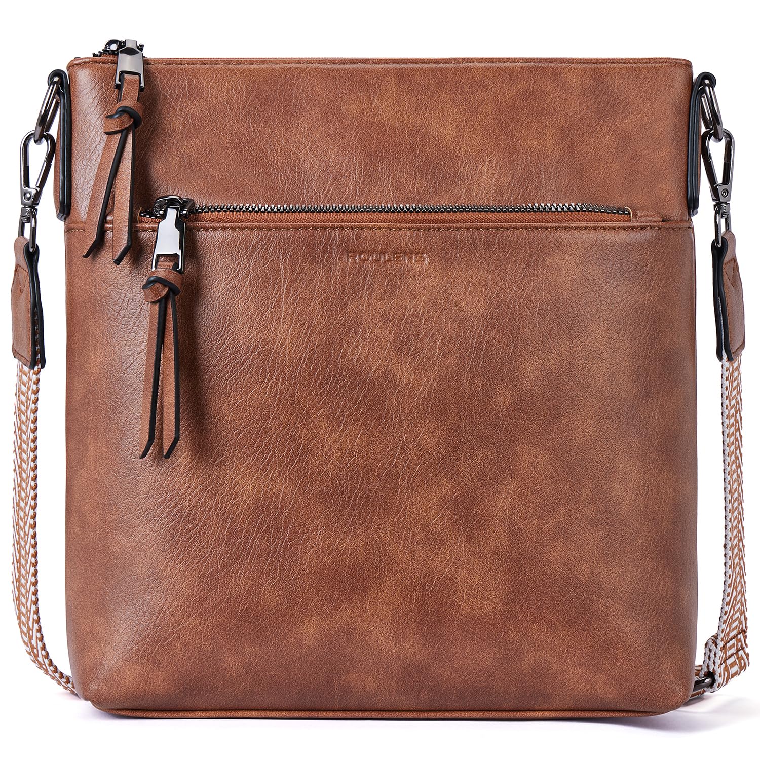 Roulens Trendy Crossbody Bag for Women,Lightweight Medium Crossbody Purse Soft Leather Women's Shoulder Handbags with Adjustable Wide Strap