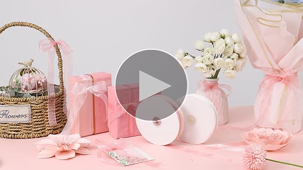 Amazon.com: Pink Sheer Ribbon 100 Yards 1 Inch Organza