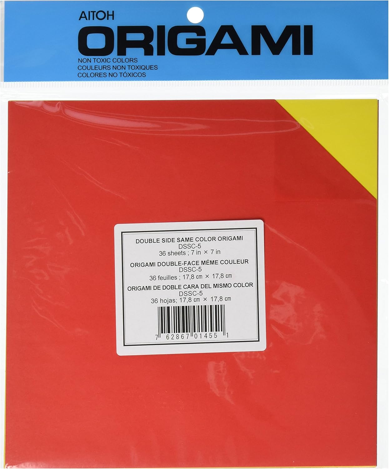 Aitoh DSSC5 DoubleSided Origami Paper, 7Inch by 7Inch, 36Pack