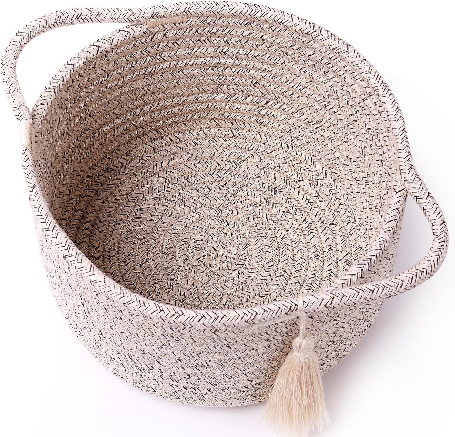 Zelura Small Gift Basket Empty to Fill, Gift Bag & Ribbon, Natural Beige