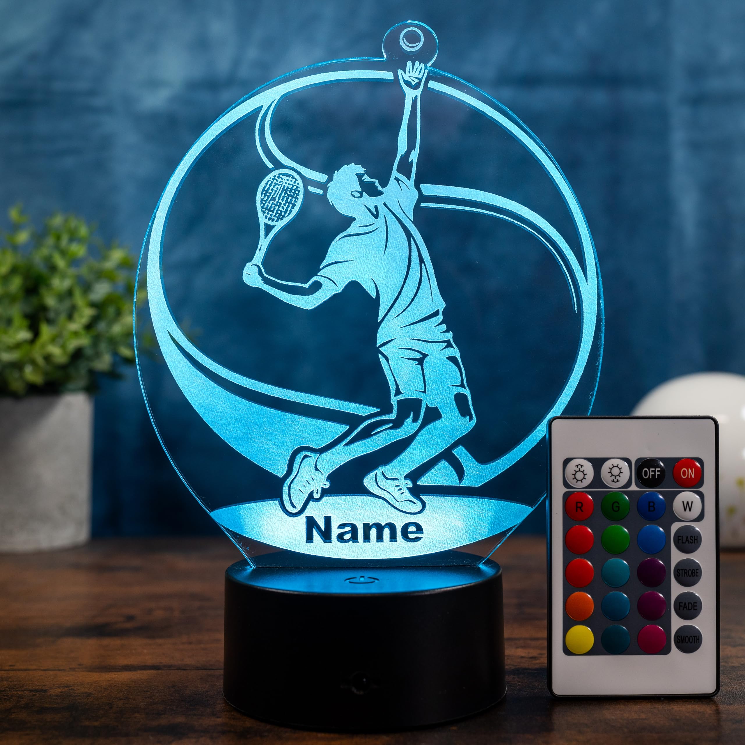 Personalisierte Tennis Lampe – Tennis Spieler Geschenk mit Name, LED Nachtlicht Tennis, Sport Geschenk Tennisspieler, Kinder & Erwachsene Deko Licht