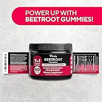 Vista 10 de Gomitas de Raíz de Remolacha – Gomitas de Remolacha – Suplementos de Remolacha Roja con Raíz de Remolacha, Semilla de Uva, CoQ10, Vitamina C y B12