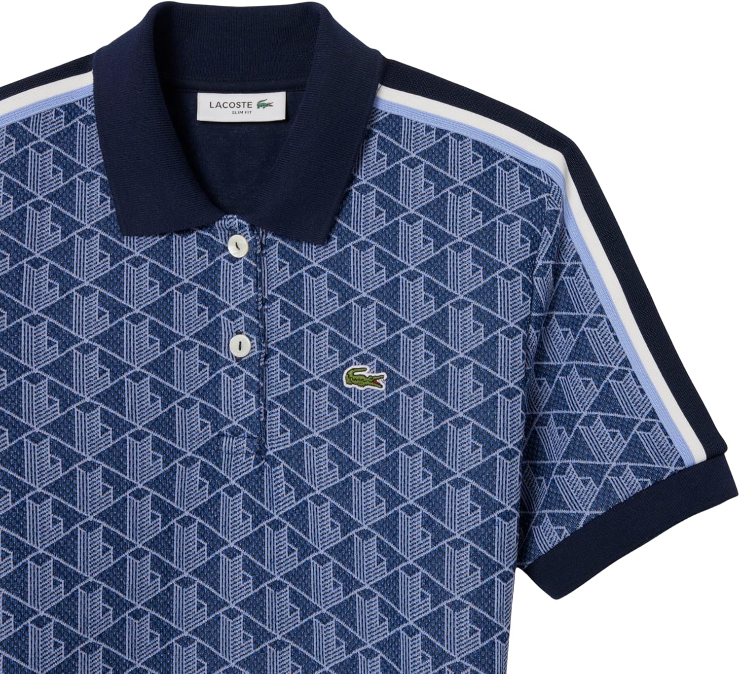 Lacoste Womens Slim Fit Monogram Jacquard Polo Dress - Image 6