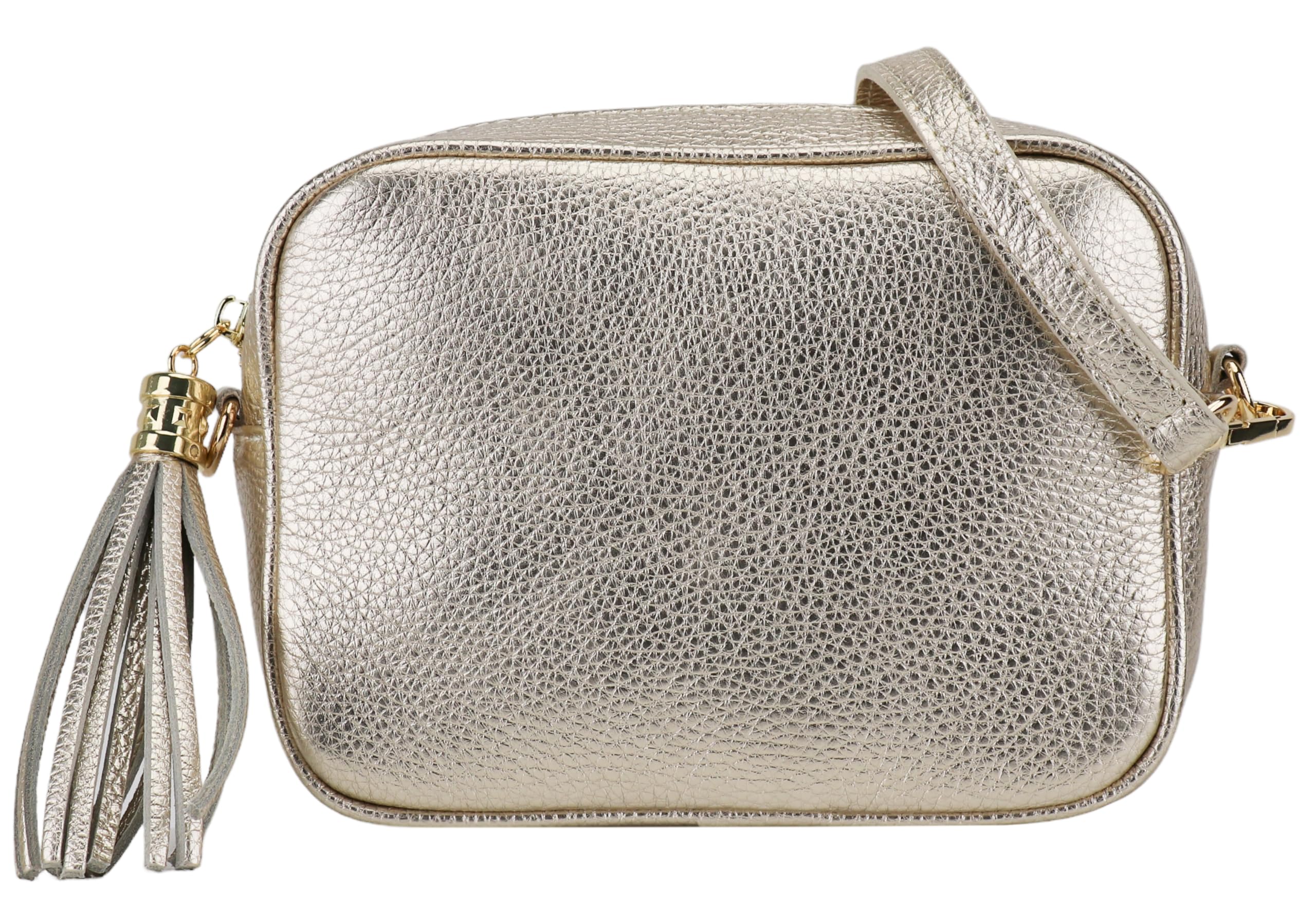 SH Leder Echtleder Umhängetasche mittel kleine Tasche Abendtasche Clutch Crossbody Bag Messenger Handtasche mit Reißverschluss 21x15cm Chiara G209