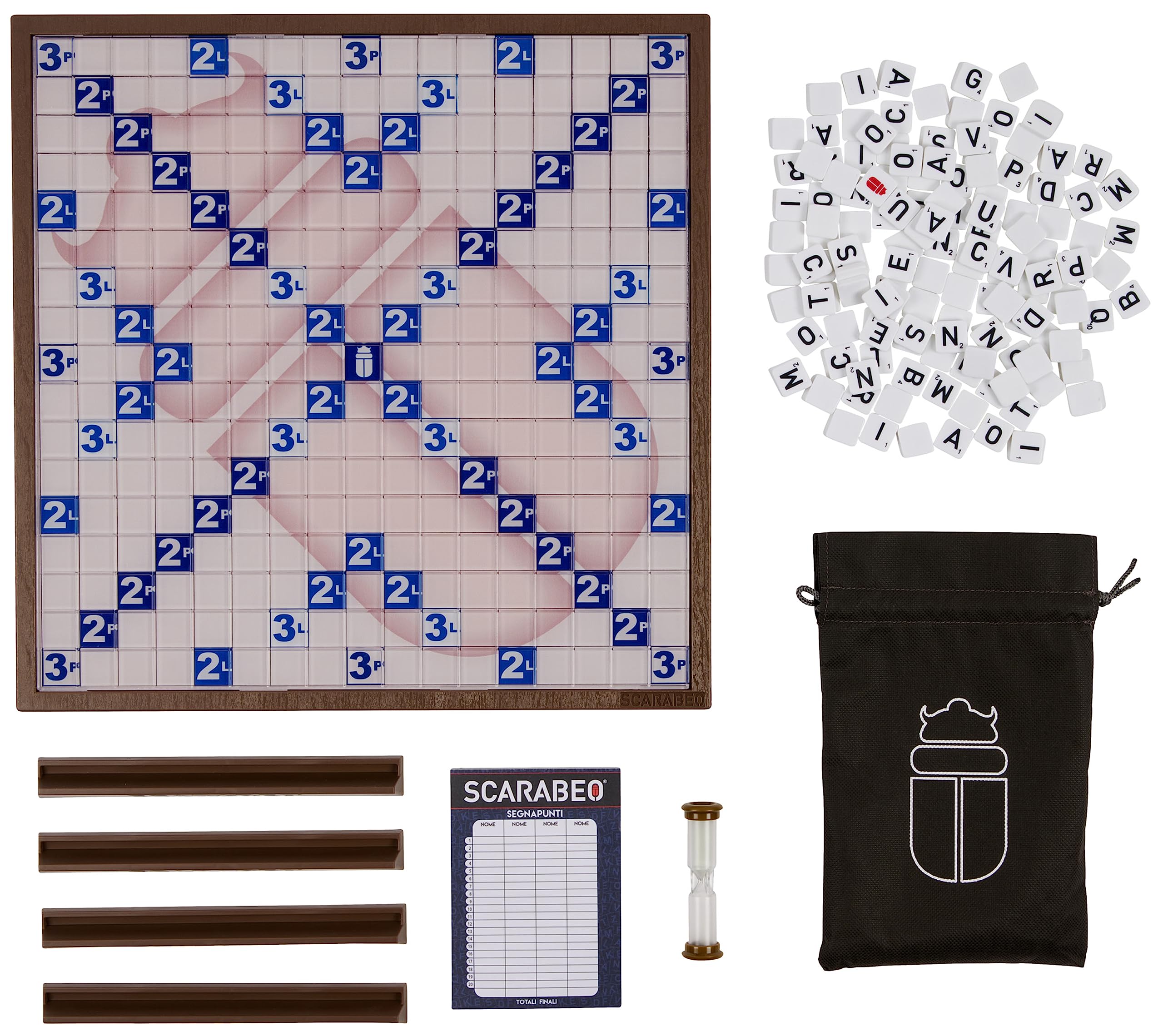 Scarabeo 60th Anniversary Premium Edition od Editrice Giochi Rotating Scrabble gra planszowa | Gry słowne | Gry planszowe dla dorosłych i dzieci w wieku od 8 lat