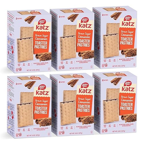 Katz sin gluten Pasteles para Tostar, Canela. Bocadillos saludables para adultos y niños. Libre de lácteos, nueces, cacahuetes y soja. Kosher 8 oz