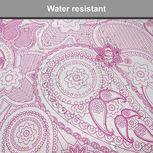 Vista 237 de Lunarable Orient - Juego de 6 cojines de asiento para silla, diseño de estrellas marroquíes, espirales y curvas abstractas, ilustración oriental