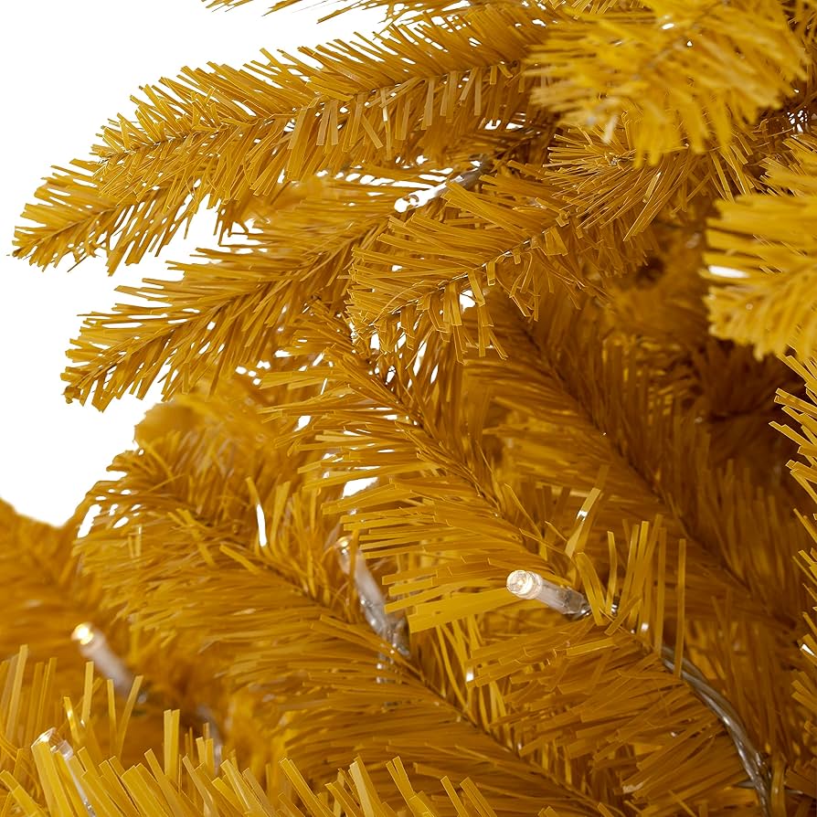 Amazon.com: Naomi Home Maria 6.5ft Gold Christmas Tree Prelit with