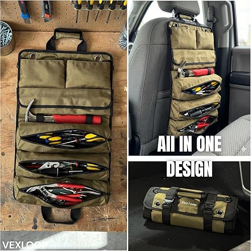 Miniatura 7 de Organizador de bolsa de herramientas enrollable, bolsa de herramientas de motocicleta para llaves y destornillador, bolsa de herramientas