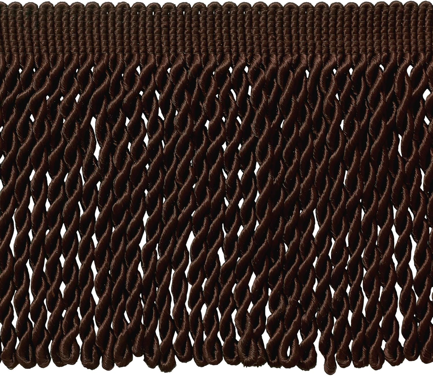 DÉCOPRO 6" (15cm) Decorative Bullion Fringe Trim, Basic Collection, Traditional Satiny Finish # BFS6, Mocha Brown #D2 (Dark Chocolate Brown) 27 Yard Package (82 ft/25m)