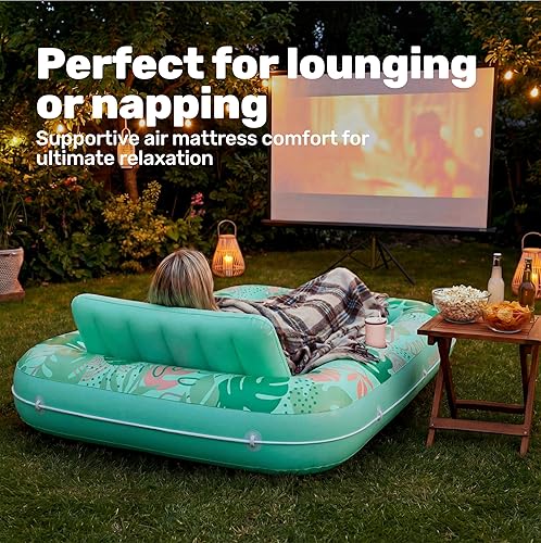 Miniatura 7 de SLOOSH Flotador inflable para tumbona para piscina, 70 x 46 pulgadas, flotadores de piscina para adultos con almohada, flotador 4 en 1 para tina