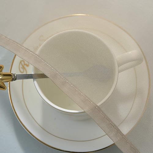 Miniatura 6 de RAIN CITY Cortinas traslúcidas de gasa negra para dormitorio de 63 pulgadas de largo, 2 paneles con bolsillo para cortinero, cortinas para ventana