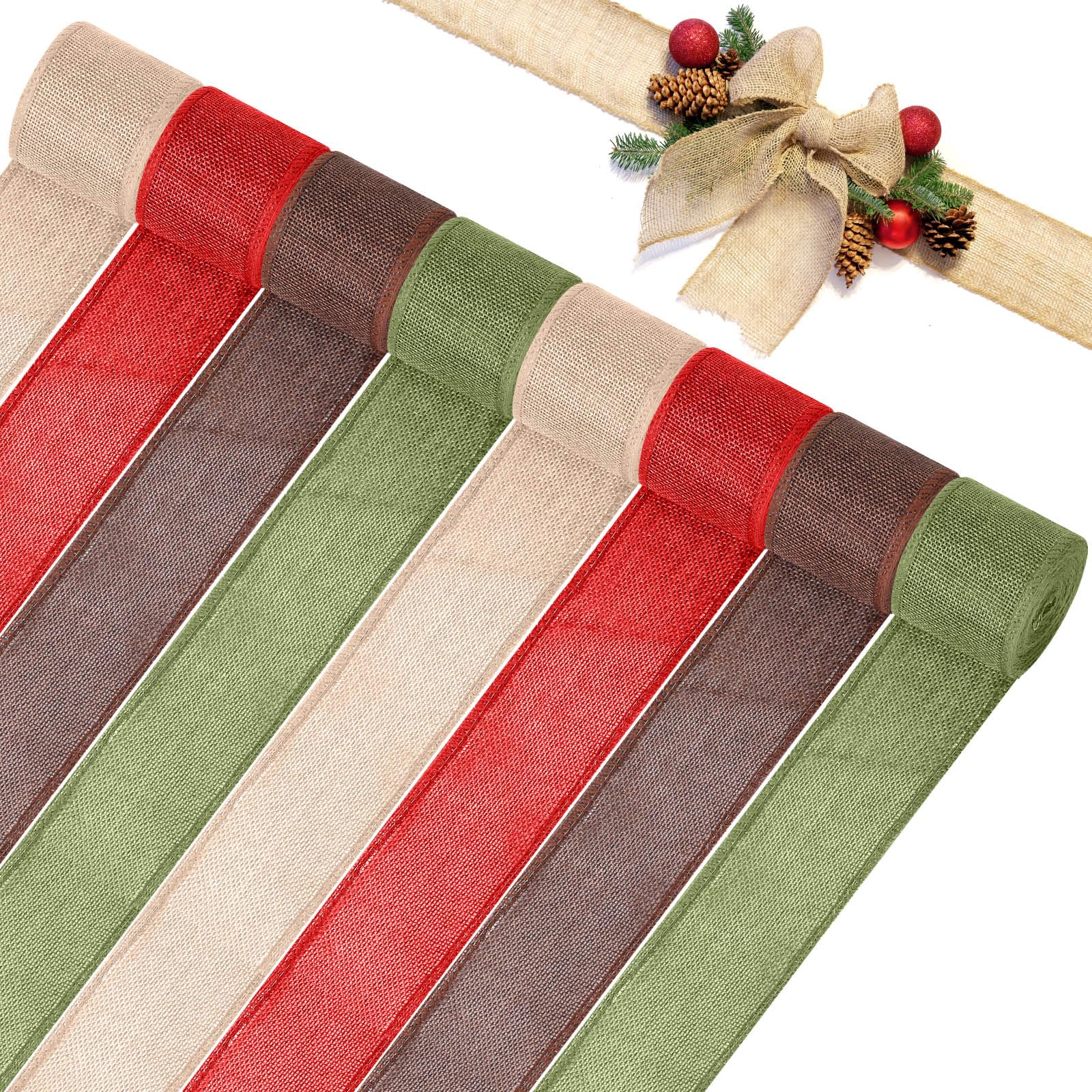 Cintas de Navidad para envolver regalos navideños personalizados con lazos de arpillera
