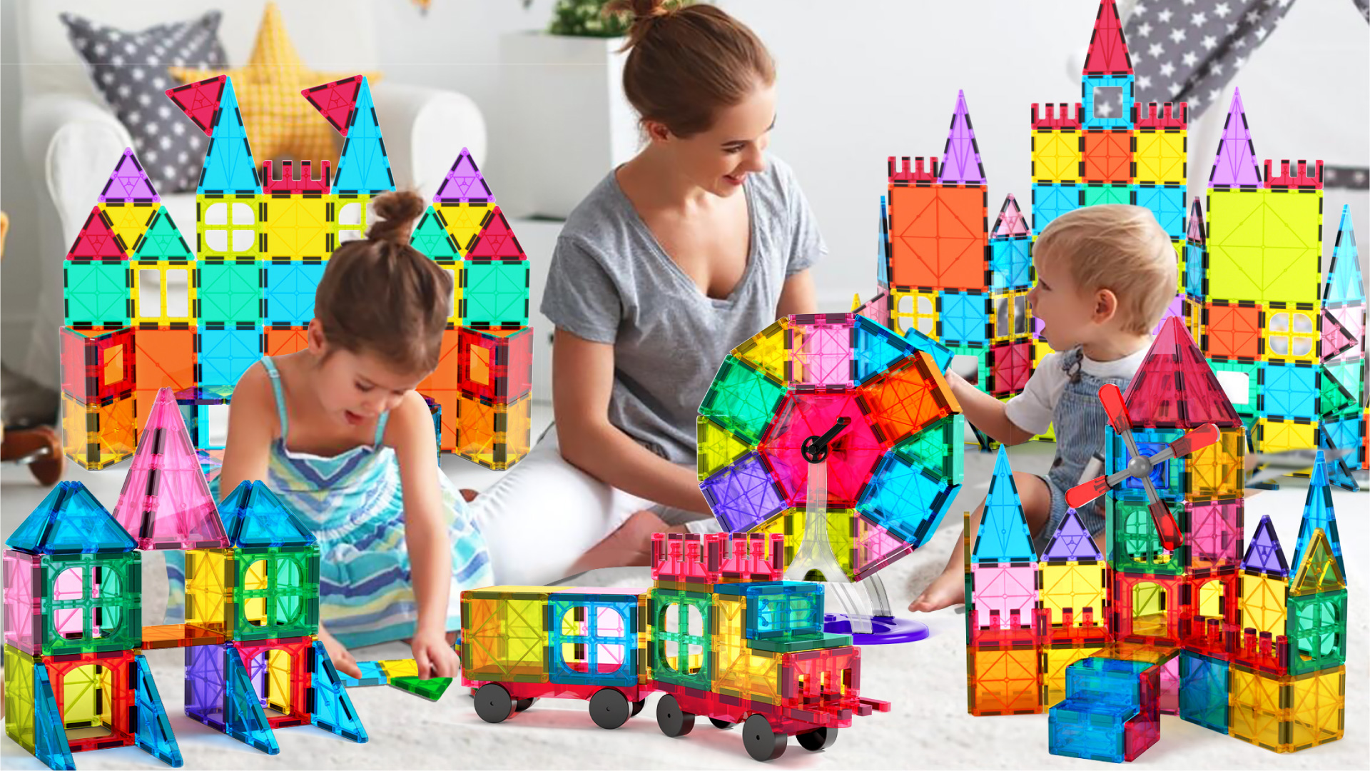 Watch Jasonwell Magnetic Tiles for Kids Magnet Blocks Toys Gift on