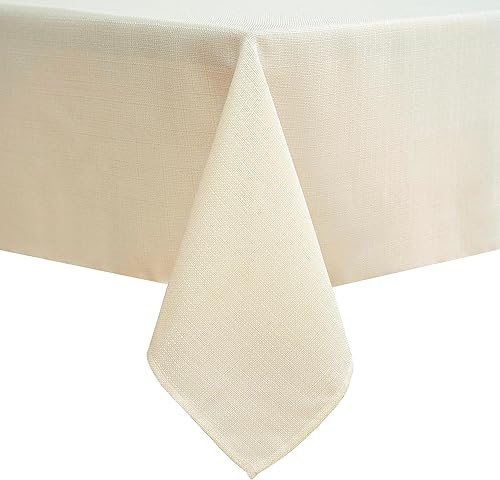 eachope Manteles de arpillera sintética para mesas rectangulares, tela 100% reciclada, mantel de lino sintético lavable para mesa de comedor,