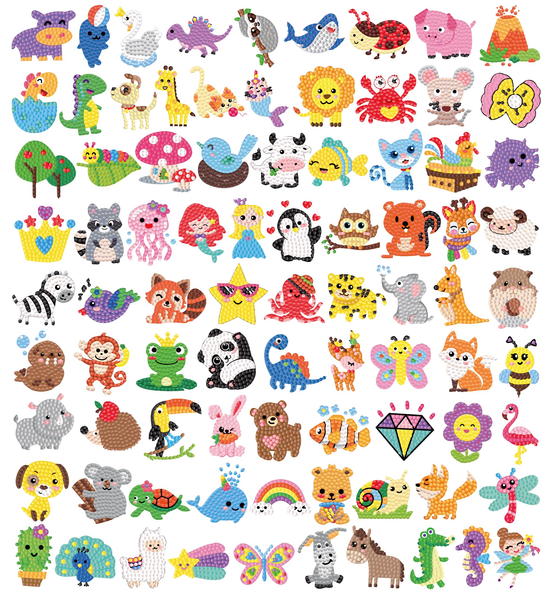 Labeol Diamond Art Kits for Kids Boys and Girls Ages 6-8-10-12 Easy to DIY Creative Diamond Art Sticker Craft by Numbers Kits for Kids and Adult Beginners (Colorful Animal)